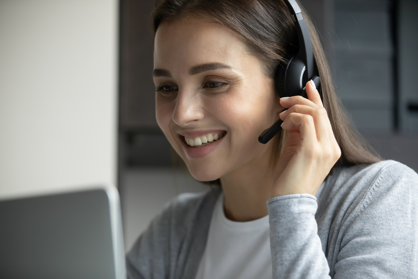 Call Center Agent Assisting a Customer 